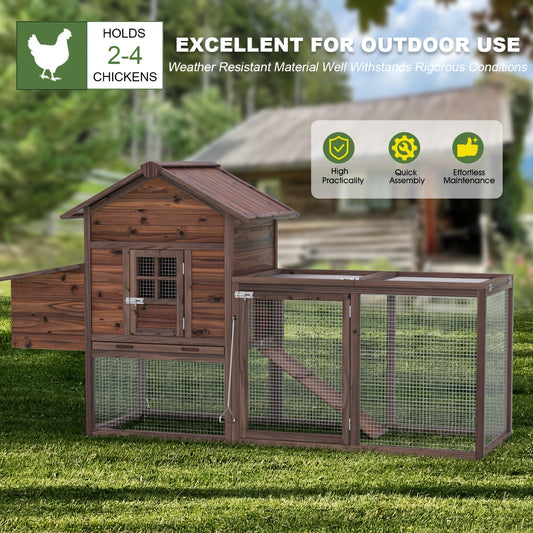Chicken Coop, Wooden Outdoor Rabbit Duck Small Animal Poultry Cage for Garden, Patio and Yard Use