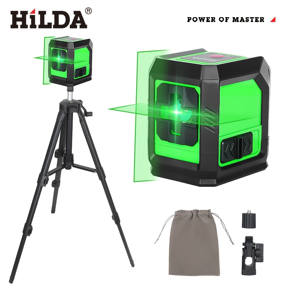 Green-and-Black Cross-Line Laser Level in Two Kits with Optional Black Tripod Checkout Pictured