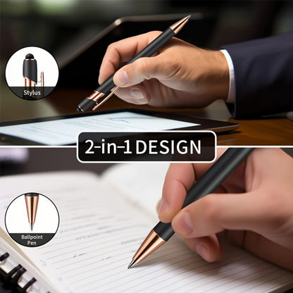 Personalized Metal Ballpoint Pens 10pcs Custom Engraved with Name or Logo - Smooth Black Ink