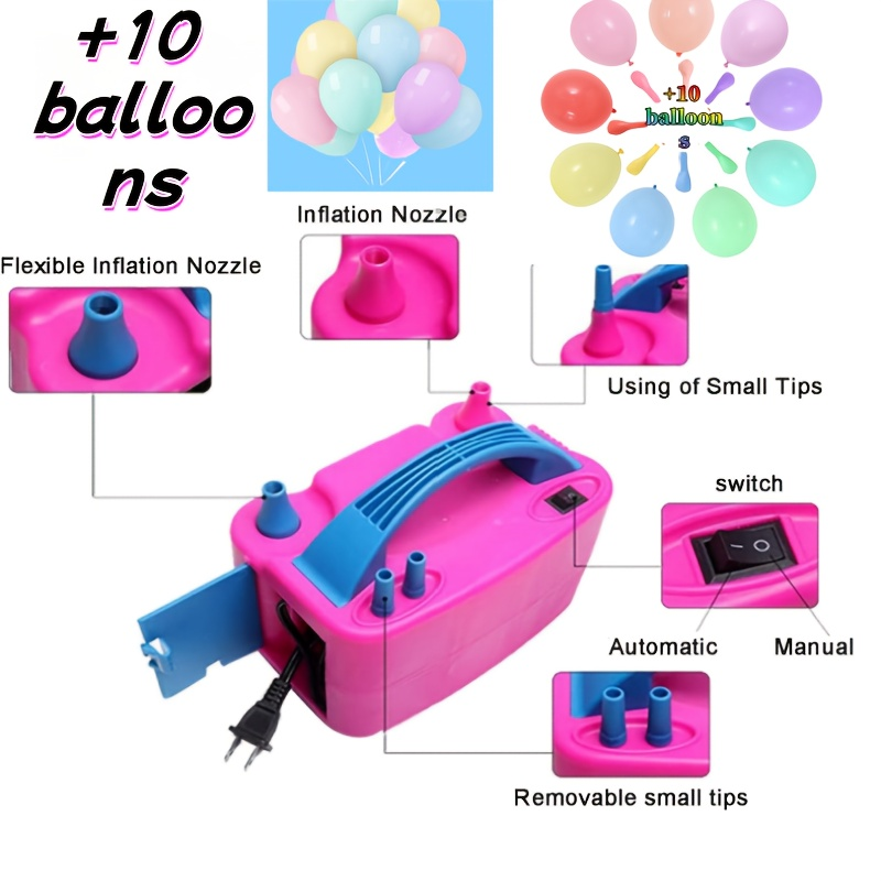 Electric Balloon Pump Double Nozzle 600W – Portable Fast Balloon Blower Inflator for Party Decoration, Birthday, Wedding & Events