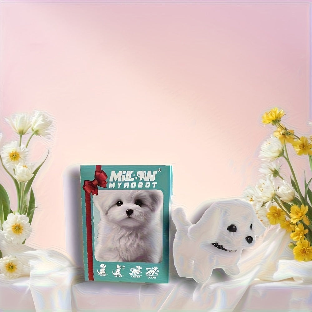 Plush Electric Puppy Toy That Walks & Barks, Interactive Electronic Pet with Plush & Gift Box, Parent-Child Companion