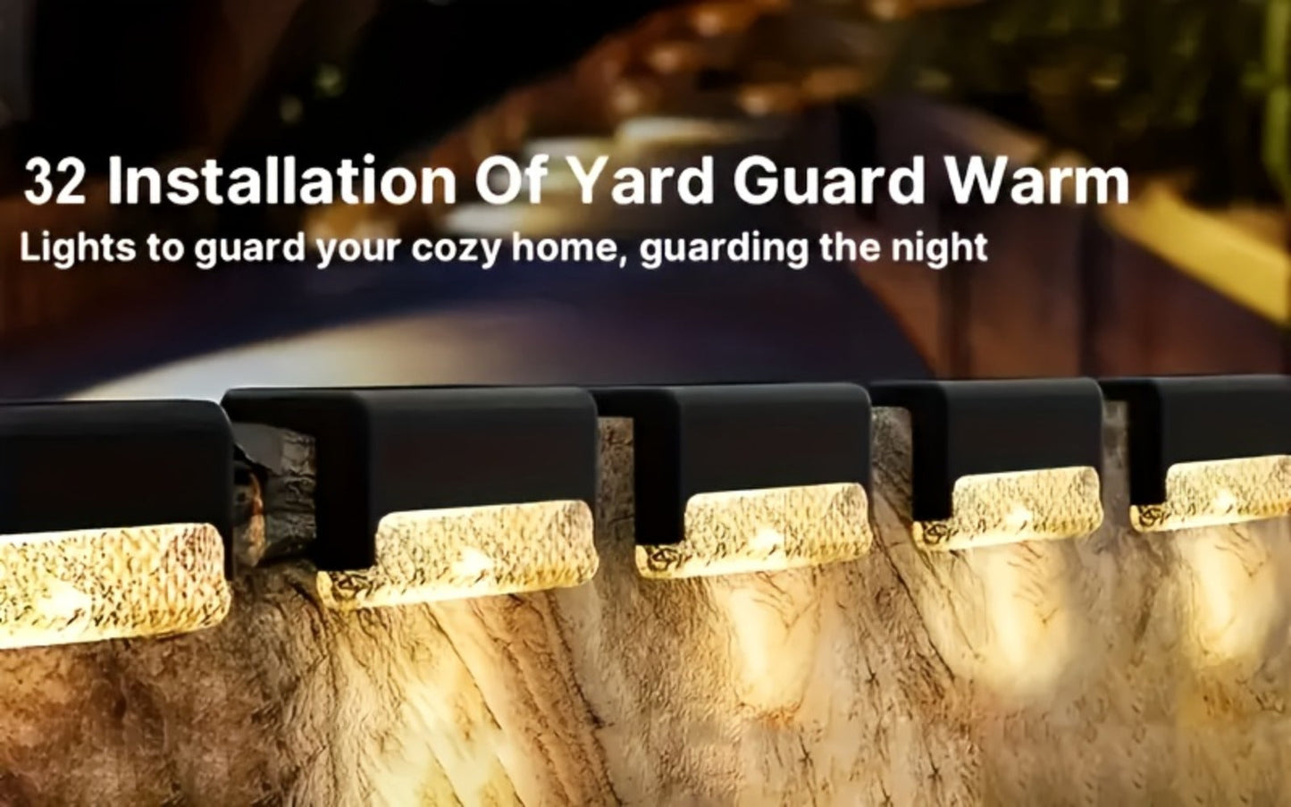 Solar LED Deck and Step Light Set in 8-, 16- or 32-Piece Packs with Black, White or Brown Shells