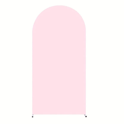 Wedding Arch Cover 6ft Polyester Fitted Round Top Backdrop Cover, Wrinkle-Free Machine Washable, for Wedding Ceremony Birthday Party Gender