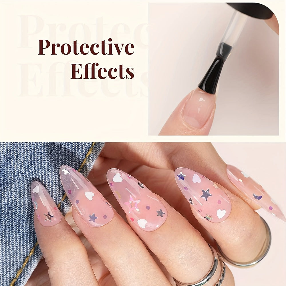 Gel Nail Polish 3-Piece Base and Top Coat Kit with No-Wipe Glossy, Matte and Base Gel for UV/LED Soak-Off Manicures