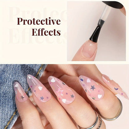 Gel Nail Polish 3-Piece Base and Top Coat Kit with No-Wipe Glossy, Matte and Base Gel for UV/LED Soak-Off Manicures
