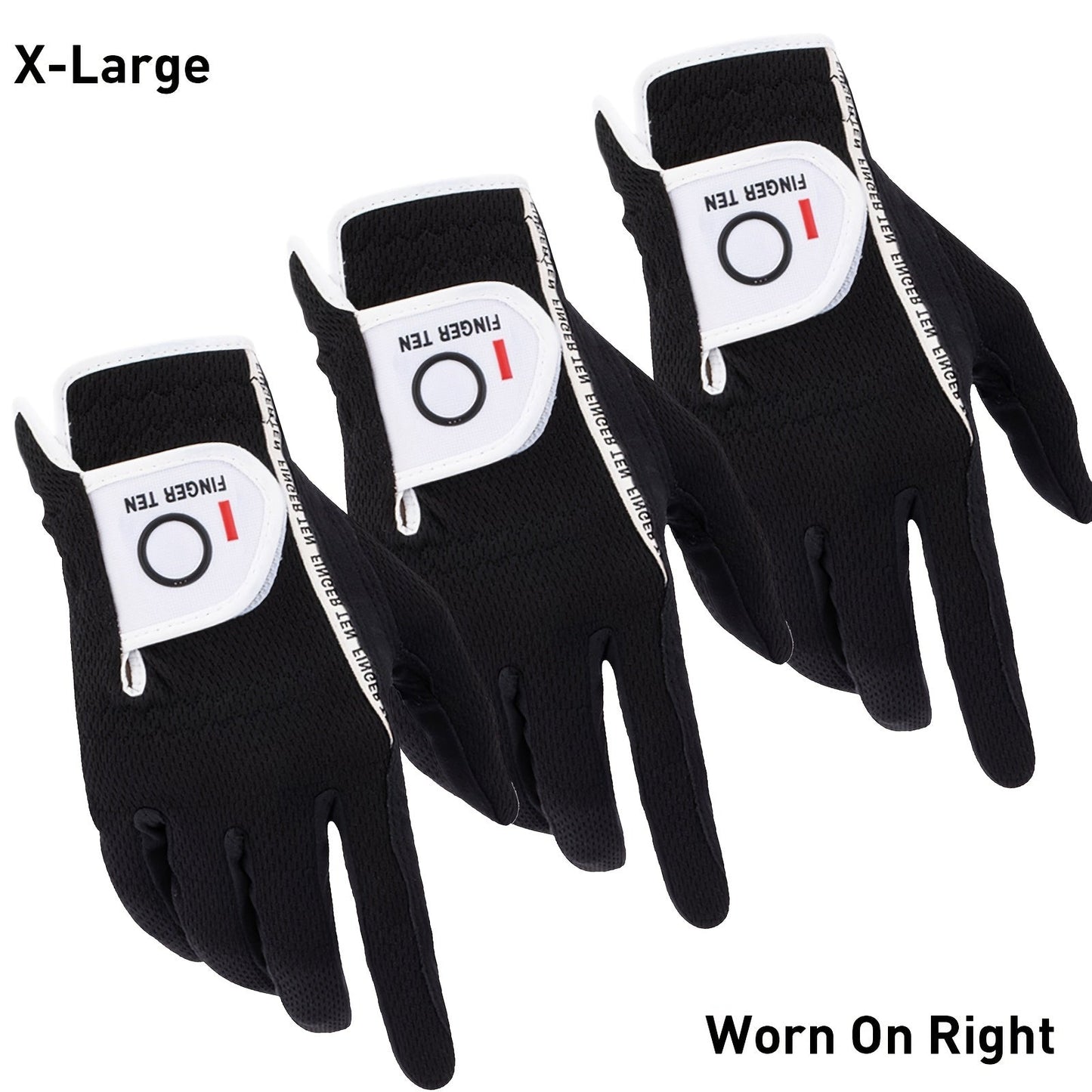 Wet Weather Golf Gloves Rain Grip 3-Pack for Men | Breathable Water-Resistant Golf Gloves for Left & Right Hand