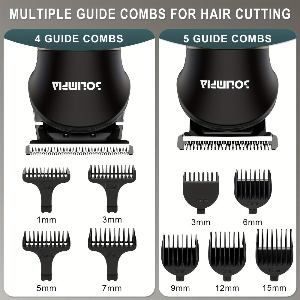 7-in-1 Hair Clipper Grooming Kit for Men Professional Cordless Barber Trimmer Set Beard Nose for Entryways, Bedrooms and Living Spaces