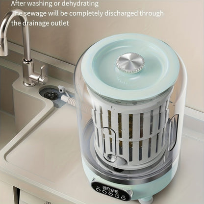 Portable Mini Washing Machine Wash & Dry All-in-One, Blue Light, Flexible Drainage for Entryways, Bedrooms and Living Spaces