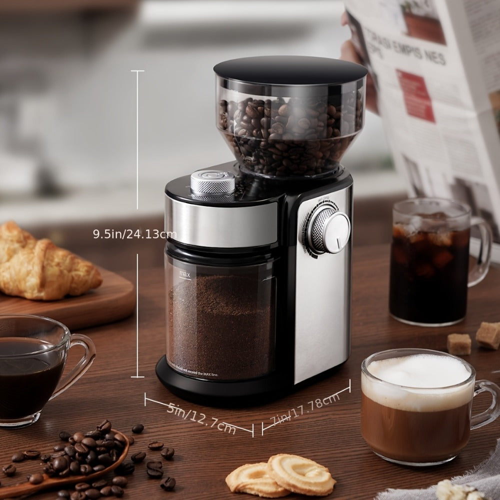 Electric Burr Coffee Grinder with 16 Precise Grind Settings, Adjustable Burr Mill for 2-14 Cups, Stainless Steel Coffee Bean Grinder