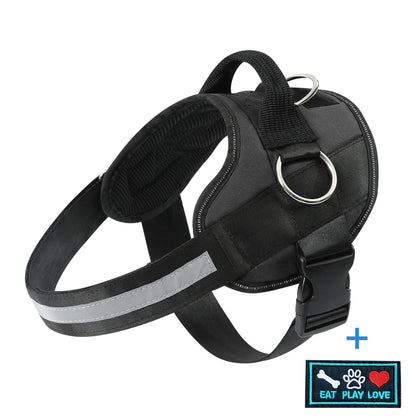 Reflective-Trim Dog Harness in Seven Colors and XS–XXL with Chest Band, Back Ring and Top Handle