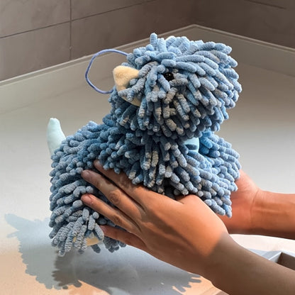 Microfiber Kitchen Towels Super Absorbent Cute Puppy Cartoon Design Dish Towels for Kitchen Bathroom Hand Towel Knit Fabric Quick Dry Blue