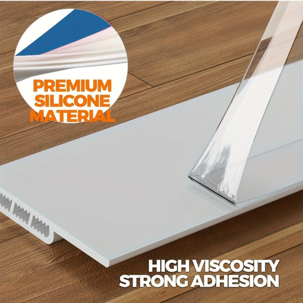 Door Draft Stopper 2pcs Silicone Weather Stripping 37" Under Door Seal Strip with Strong Adhesive – Noise Reduction, Energy Saving