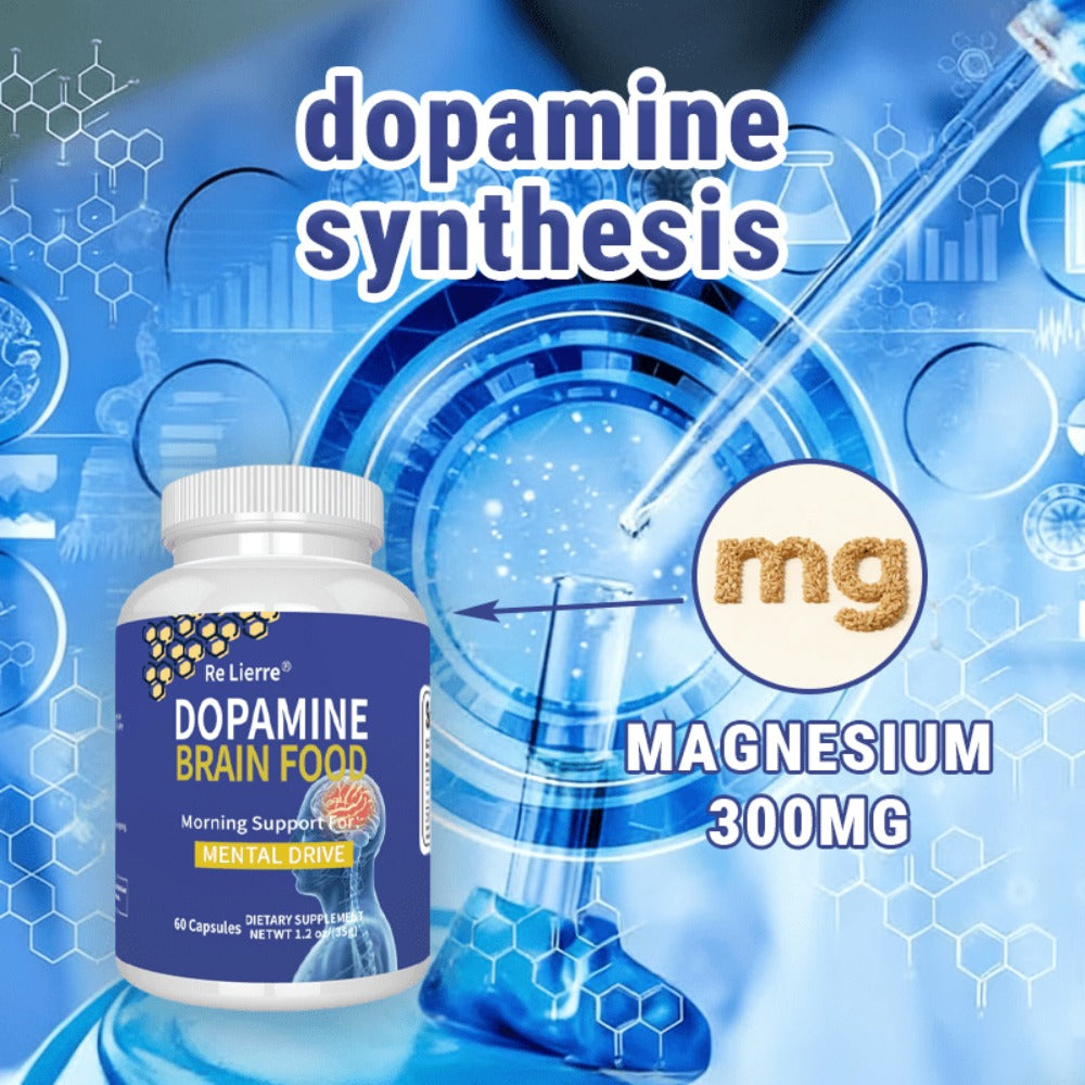 Magnesium Glycinate Brain & Sleep Capsules, Dopamine Support Nootropic Formula, Focus Mental Clarity Mood & Restorative Sleep