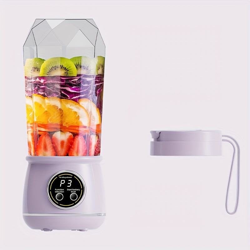 Portable Juicer USB Rechargeable with LED Display - Handheld Personal Blender for Smoothies, Juice & Ice Crush
