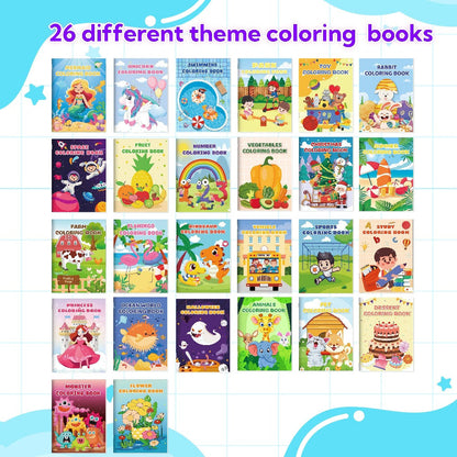Bulk Coloring Books for Kids 26 Pack – Dinosaur Mermaid Animal Themes Party Favors Goodie Bag Stuffers for Birthday Classroom Halloween