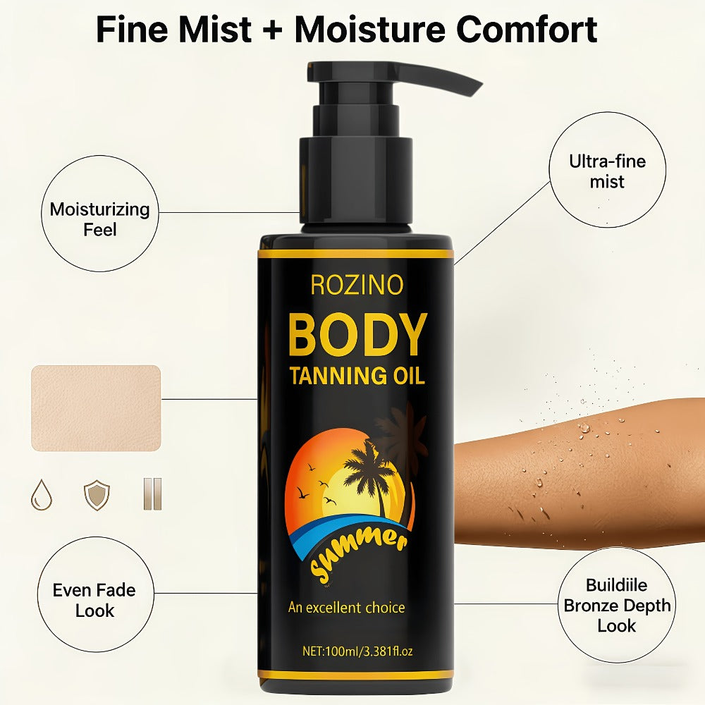 Body Tanning Oil Tan Boosting & Ultra 3.381oz - Alcohol-Free Natural Bronze Sunless Tanning for All Skin Types
