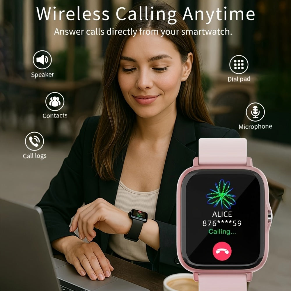 Smartwatch with Remote Photo Control & Bluetooth Calling, Large Screen Unisex, Message Notifications, Multiple Sport Modes, Heart Rate