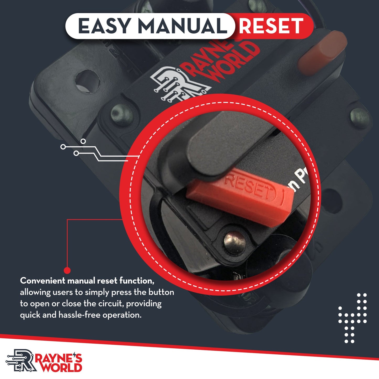DC Circuit Breaker 40-300 Amp 12V-48V Waterproof Manual Reset – 2 Pack for Car Audio, Solar, Marine, ATV & RV Systems
