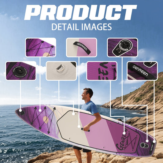 11ft SUP Board Inflatable Stand Up Paddle Board – Non-Slip Deck, Wide Stance, Heavy-Duty for Adults Beginners Experts