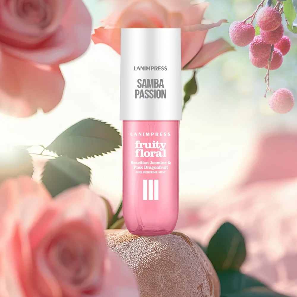 Body Hair Perfume Mist for Women Samba Passion Fruity Floral Fine Mist Spray Long Lasting Light Feminine Fragrance 3.0 fl oz Travel Size