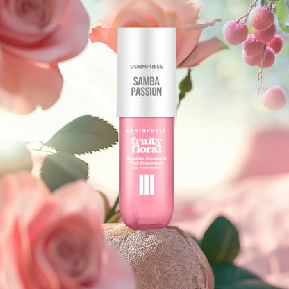 Body Hair Perfume Mist for Women Samba Passion Fruity Floral Fine Mist Spray Long Lasting Light Feminine Fragrance 3.0 fl oz Travel Size