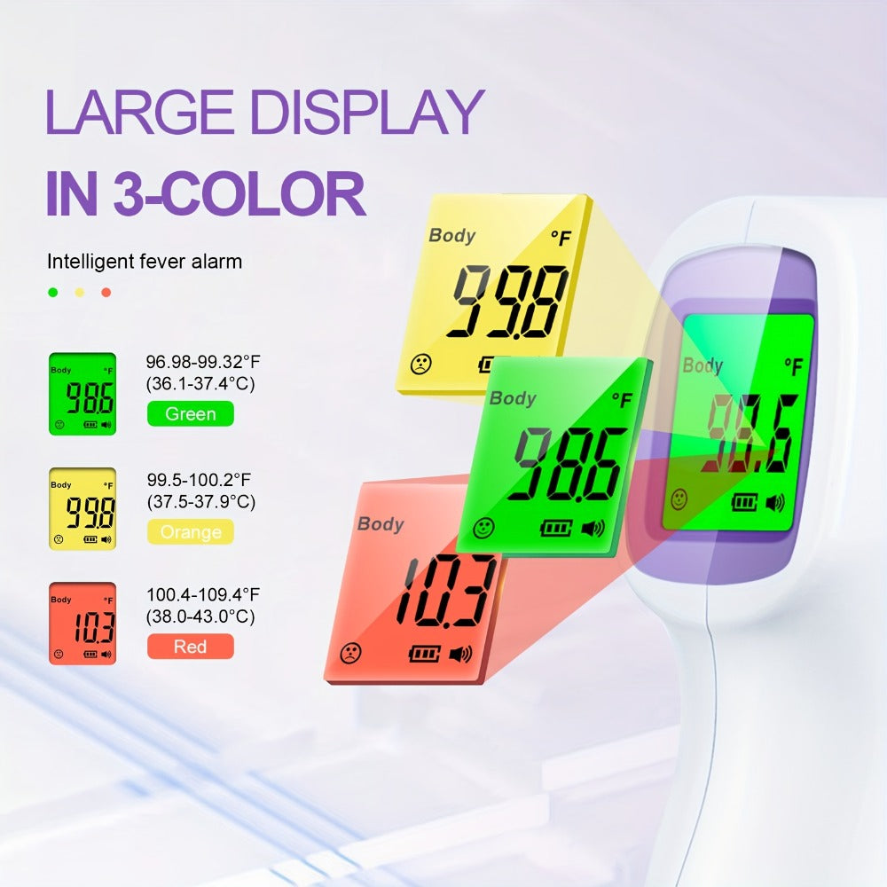 Non-Contact Forehead Thermometer Digital Infrared, 1-Second Instant Reading, Fever Alarm, 3-in-1 Forehead & Object Mode