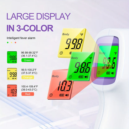 Non-Contact Forehead Thermometer Digital Infrared, 1-Second Instant Reading, Fever Alarm, 3-in-1 Forehead & Object Mode