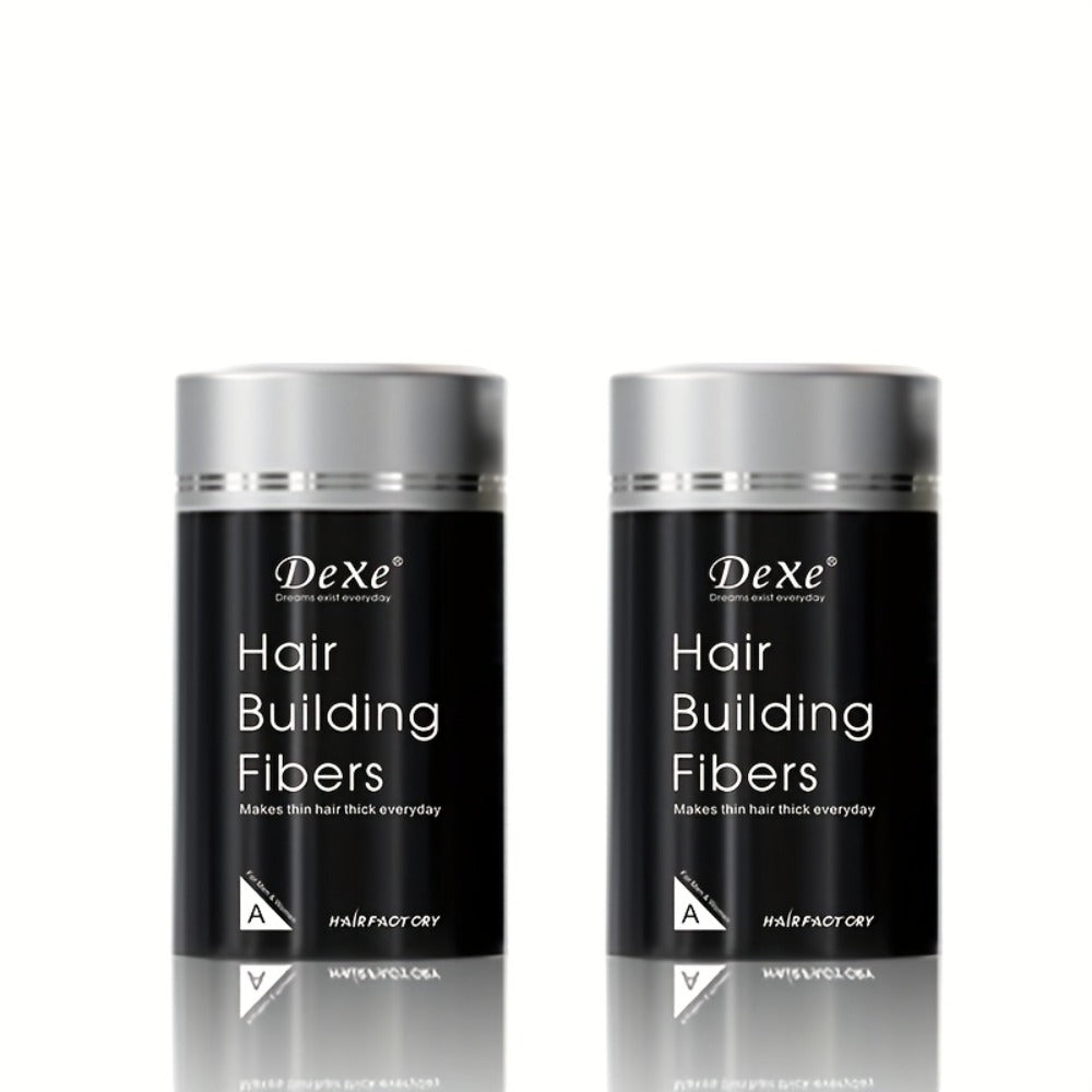DeXe Hair Fiber Powder 2pcs x 22g, Natural Fine Thickening Fibers for Thinning Hair & Bald Spot Coverage