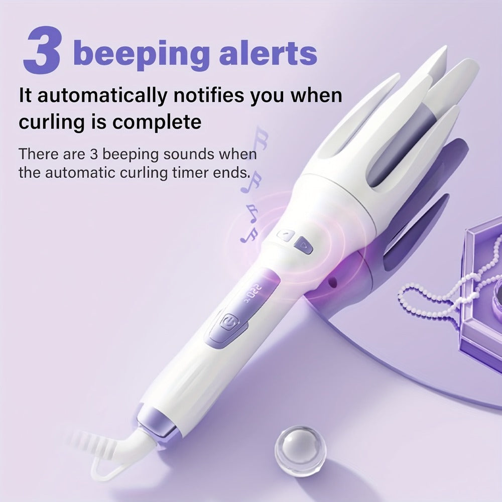 Automatic Hair Curler Rotating Barrel Electric Ceramic Tourmaline Curling Iron One-Button, for Home, Travel and Salon Hair Styling