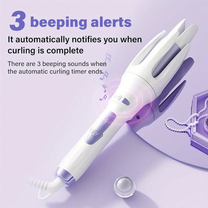 Automatic Hair Curler Rotating Barrel Electric Ceramic Tourmaline Curling Iron One-Button, for Home, Travel and Salon Hair Styling