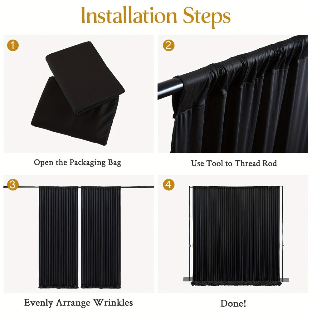 4-Pack 5x10ft Elegant Spandex Photography Backdrop | Wear-Resistant, Wrinkle-Free, Soft & Opaque Party Decoration Banners for Weddings