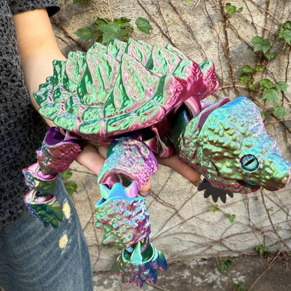 Articulated Crocodile & Turtle 3D Printed Figure, Large Flexible Movable Joints Poseable Animal Collectible