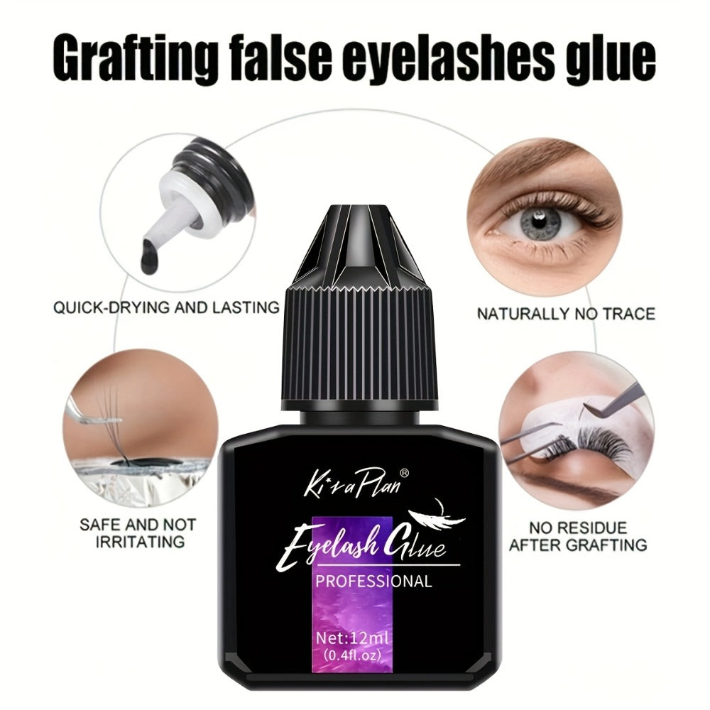 Lash Glue Set, Eyelash Extension Adhesive 6-7 Weeks Retention, Quick Dry DIY Lash Bond for Individual &