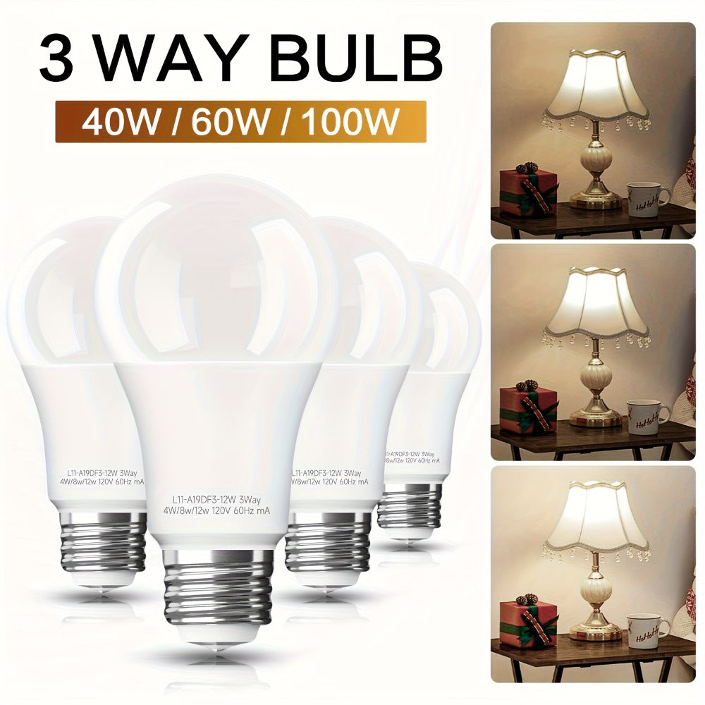3-Way A19 Light Bulb 50 100 150W Equivalent 1500 Lumens E26 Medium Base – Warm White 2700K & Daylight 5000K Three-Way Bulb for Bedroom