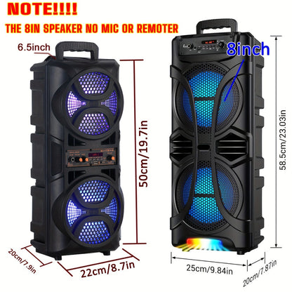 PA Speaker Karaoke Machine 3000W with Dual 6.5" Woofers, Bluetooth Wireless, FM Radio, Party Lights