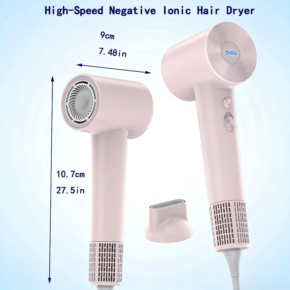 Compact Hair Dryer with 110, 000 RPM Motor-Speed Marking, Six Color Options and Concentrator-Style Nozzle