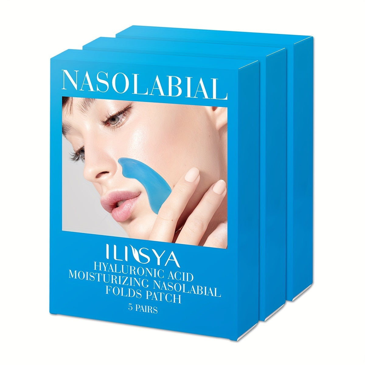 Nasolabial Fold Patches 3 Boxes - Hyaluronic Acid & Collagen Laugh Line Sticker, Lifting Tightening Anti-Wrinkle Nose Line Patch