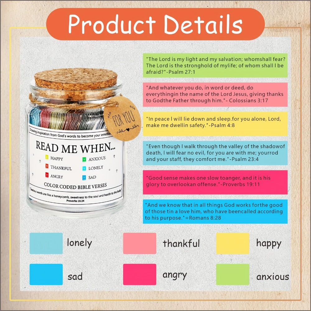 Bible Verse Jar with Handmade Wooden Cross 92 Scripture Cards Christian Gift Set for Women – Easter, Christmas, Birthday