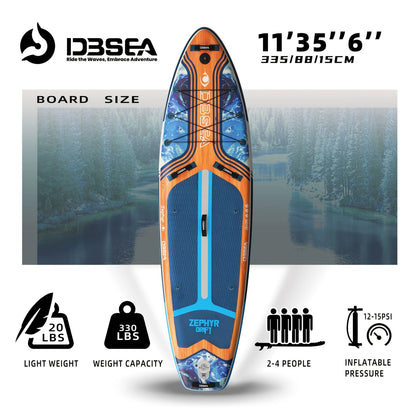 Wide Inflatable SUP Board 11ft x 32'' Extra Wide Stand Up Paddle Board for Youth Adults with Backpack Dry Bag Paddle Leash Hand Pump Fins