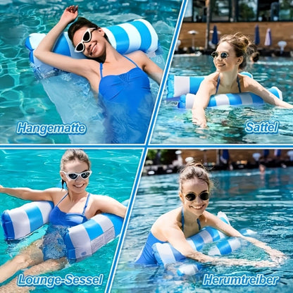 Inflatable Swimming Ring Pool Float for Adults 2/4/6 Pack, Classic Striped Swim Tube, Leak-Resistant PVC
