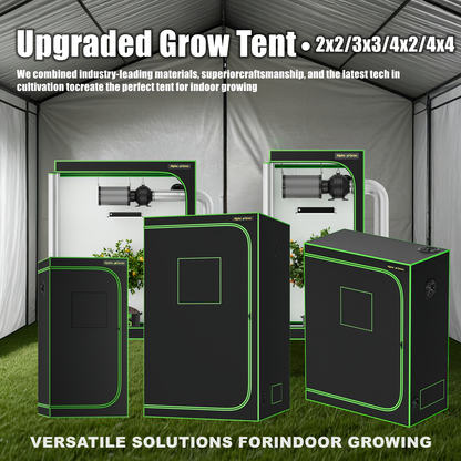 ALPHAGROW Grow Tent Greenhouse Portable 2X2/3X3/4X2/4X4 Ft High Reflective 1680D Mylar Canvas for Garden, Patio and Yard Use