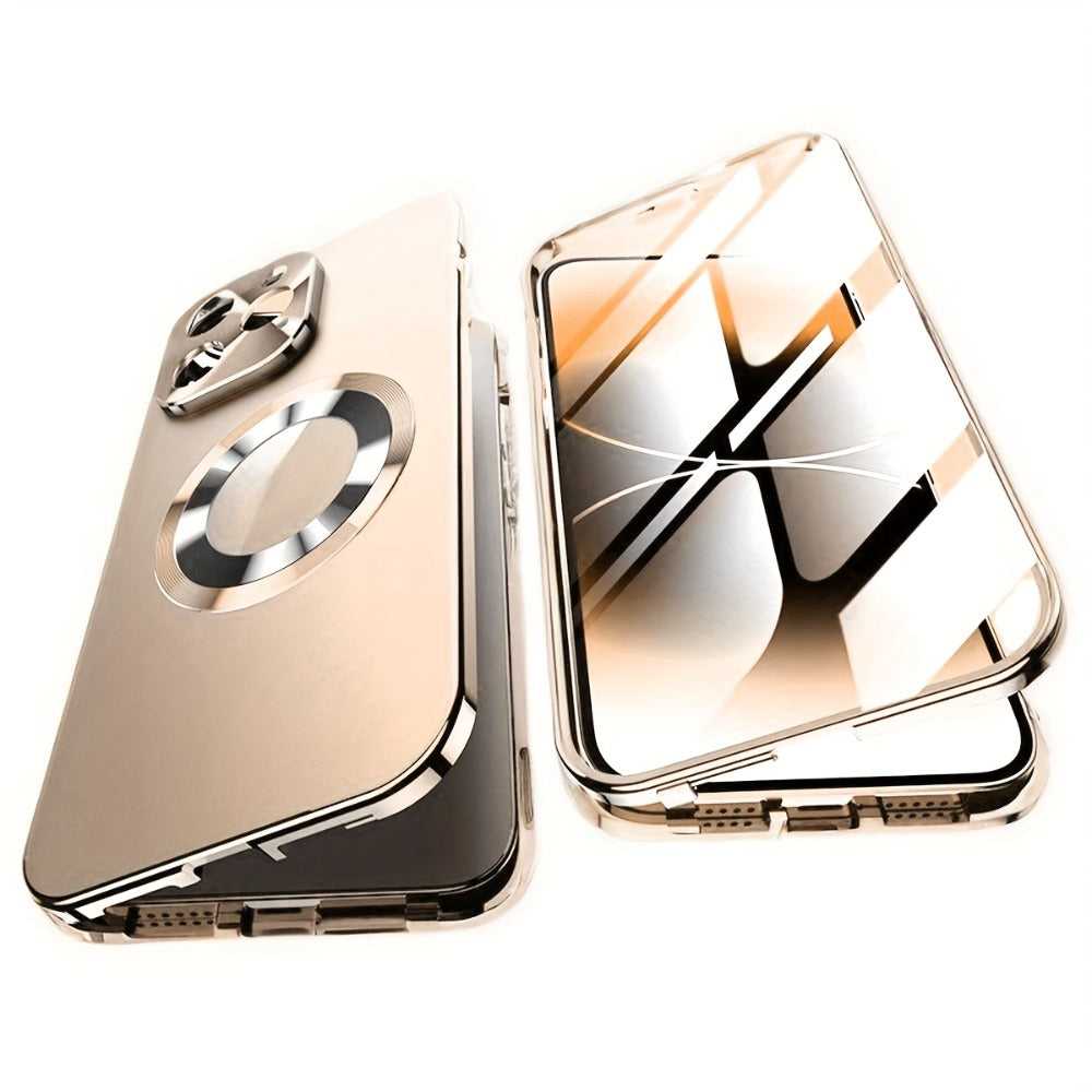 iPhone Anti-Spy Magnetic 2-in-1 Phone Case with All-Round Lens Protection – Complete Drop Protection Cover for iPhone 12 13 14 15 16 Pro Max