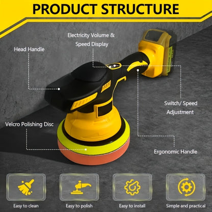 Cordless Car Polisher for DeWalt 20V Battery - 6 Variable Speeds 6800 RPM Buffer Polisher for Everyday Face, Beard and Body Grooming