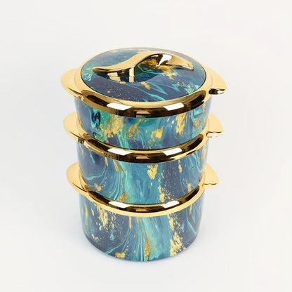 Insulated Casserole Dish Set 3-Piece Thermal Food Warmer with Lids, Stainless Steel Serving Bowls for Hot & Cold Food