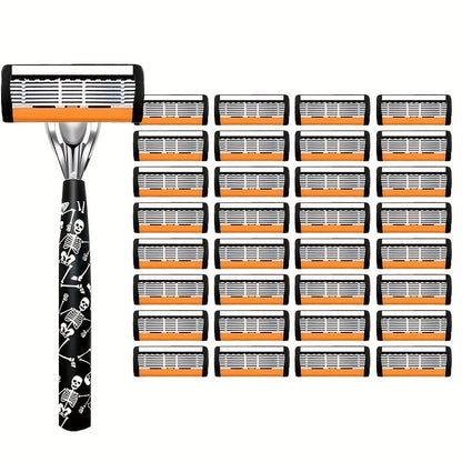 Safety Razor for Men 7-Layer Progressive Blades – Non-Slip Stainless Steel Handle Classic Double Edge Razor for Beard & Mustache Grooming