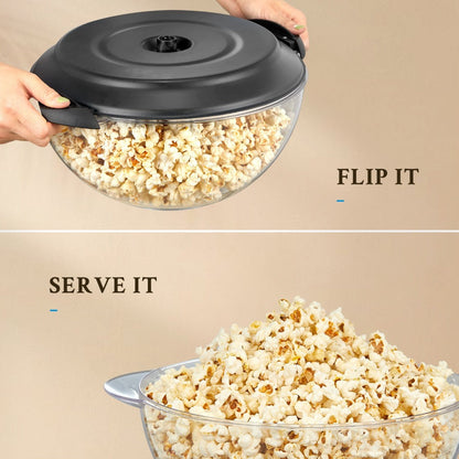 Popcorn Machine 800W Electric Stirring Popcorn Maker – 6-Quart Non-Stick Plate, Quick-Heat Technology, Cool-Touch Handles
