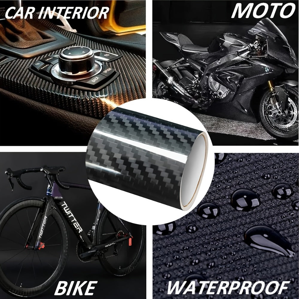 5D Carbon Fiber Vinyl Wrap 50cm x 300cm – Self-Adhesive Car Interior Decor Film, UV Protection, Scratch-Resistant, Dashboard Trim Sticker
