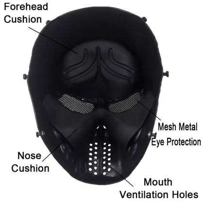 Skeleton Mask Halloween Costume Polyester Black White Camouflage Design for Adults Ages 18+