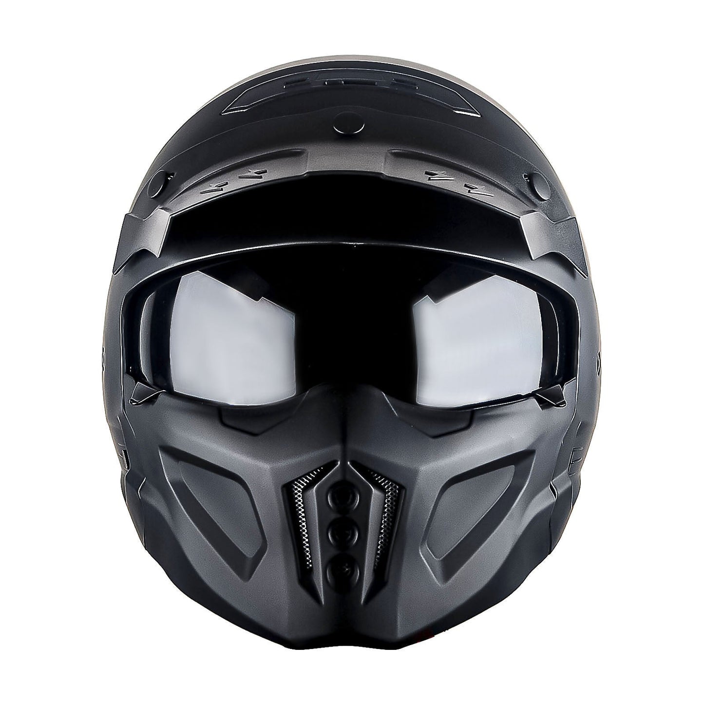 Motorcycle Helmet Convertible Full/Open-Face Shell with Detachable Mask, Smoked Shield, S-XL Sizes and Multiple Styles