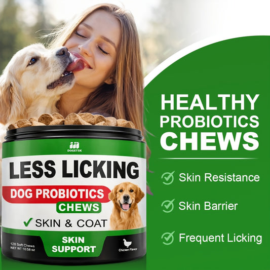 Dog Immune & Gut Support Chews 120ct – Chicken Flavor Soft Chews for Healthy Skin & Coat, Digestive Health & Immune Boost